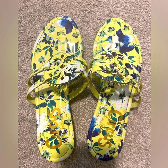 Circus by Sam Edelman Yellow & Blue Floral Sandals Size 7 - Picture 1 of 4
